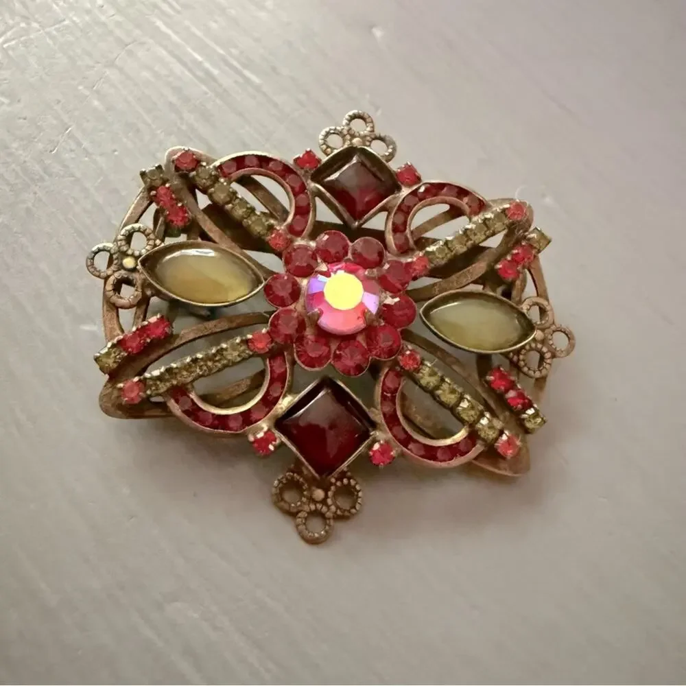 Sorrelli Crystal Brass Tone Pin Brooch